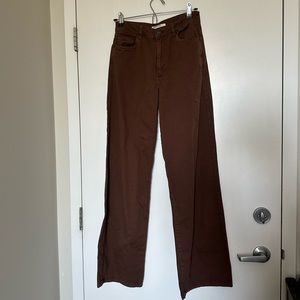 Brown Garage Wide Leg Jeans